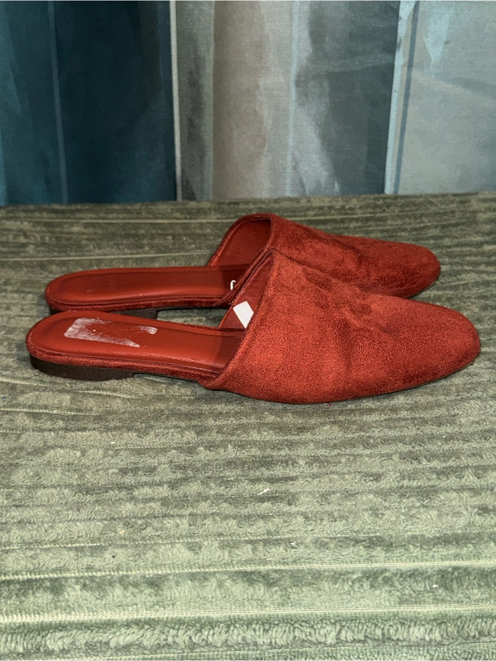 a new day Rust Red Suede Slide Sandals
